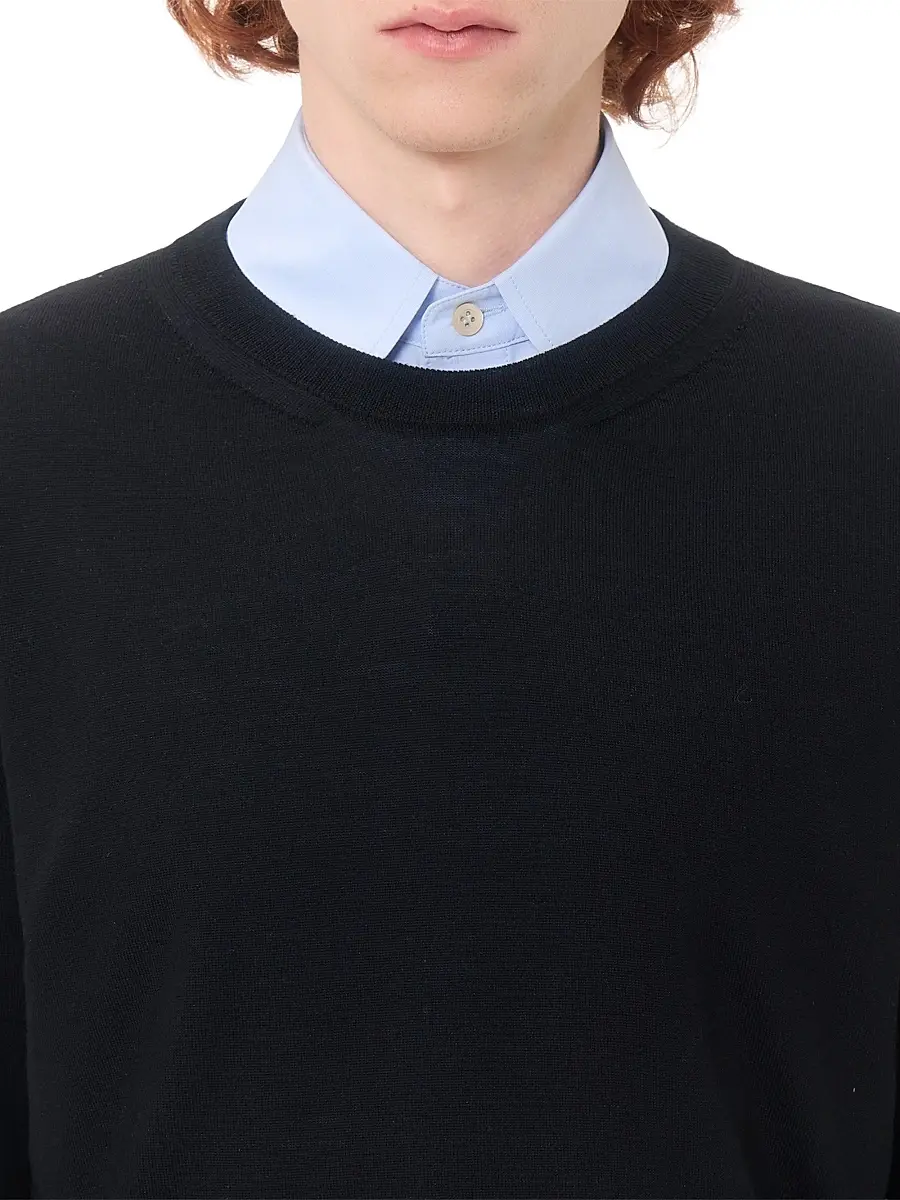 Valentino Men's Wool Sweater with VLogo Embroidery - Black | Thumbnail 5 Valentino Men's Wool Sweater with VLogo Embroidery - Black | Thumbnail 5