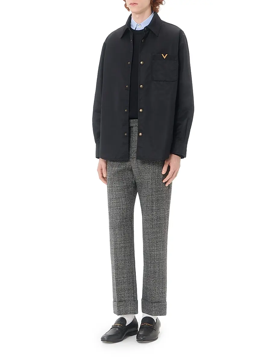 Valentino Men's Wool Sweater with VLogo Embroidery - Black | Thumbnail 7 Valentino Men's Wool Sweater with VLogo Embroidery - Black | Thumbnail 7