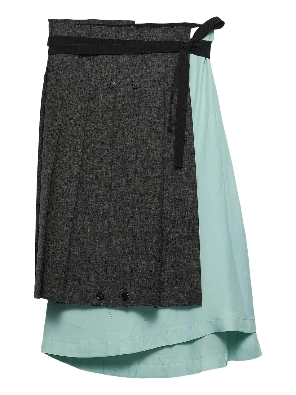 Prada Women's Rush Stitch Fabric Patchwork Skirt
