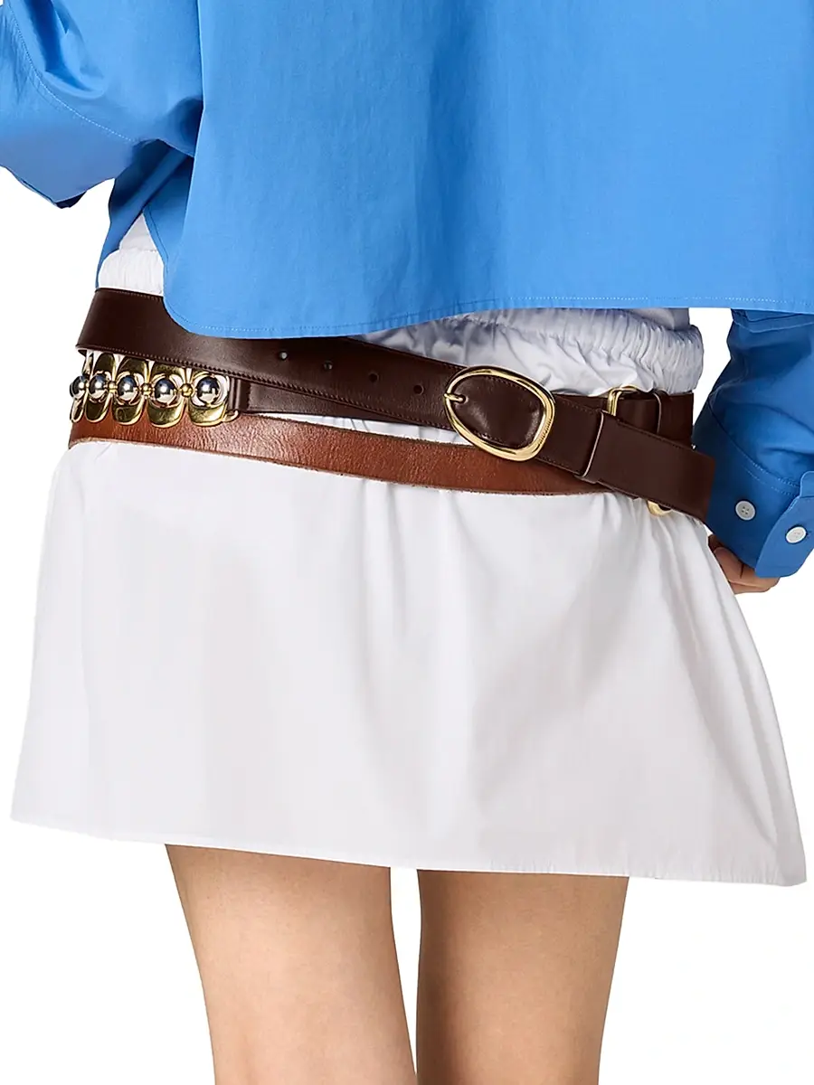 Miu Miu Women's Poplin Miniskirt - White | Thumbnail 3 Miu Miu Women's Poplin Miniskirt - White | Thumbnail 3