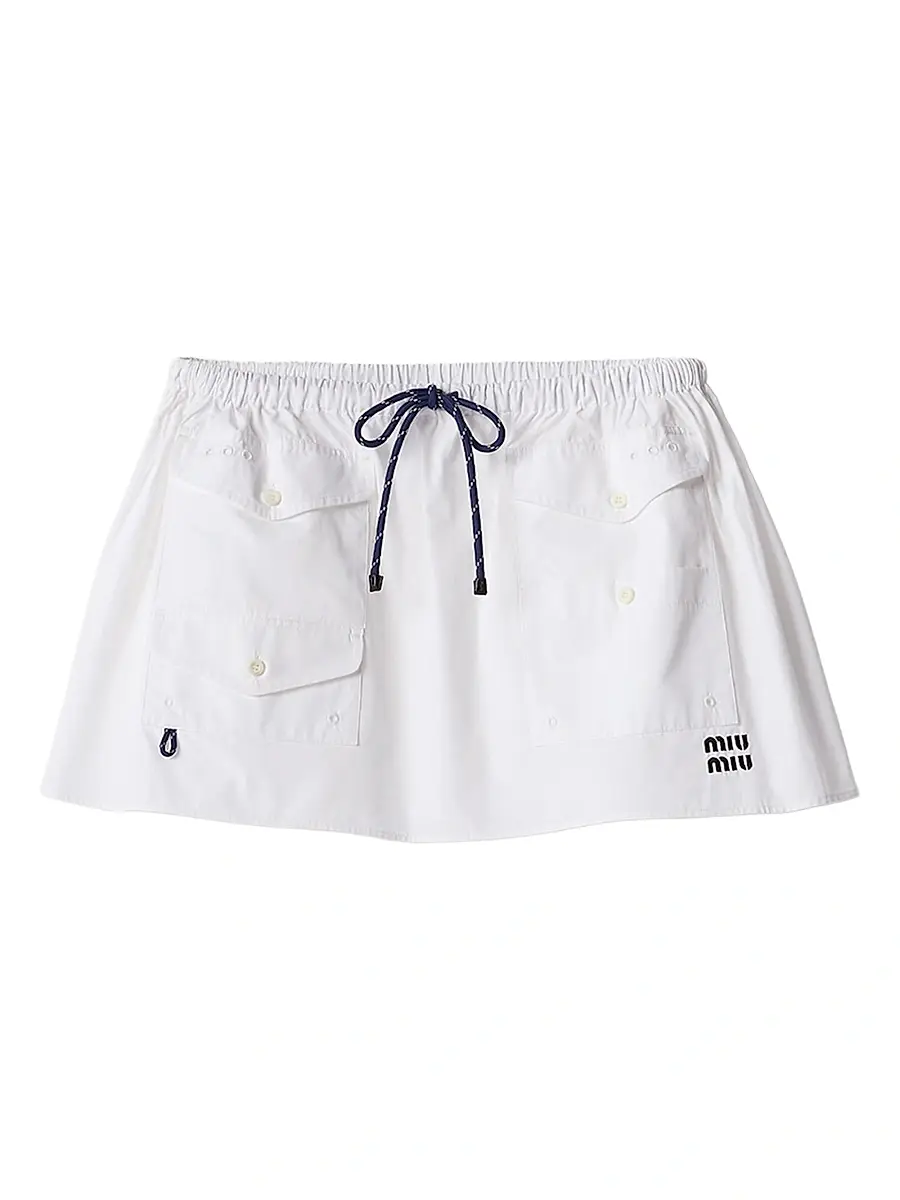 Women's Poplin Miniskirt - White