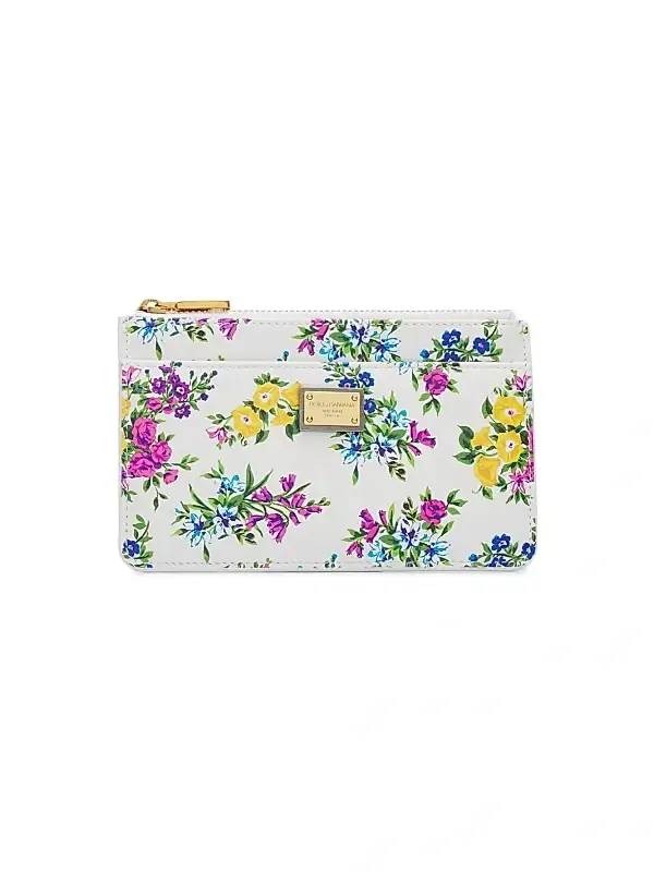Women's Floral Leather Card Case