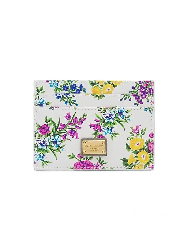 Women's Floral Leather Card Case