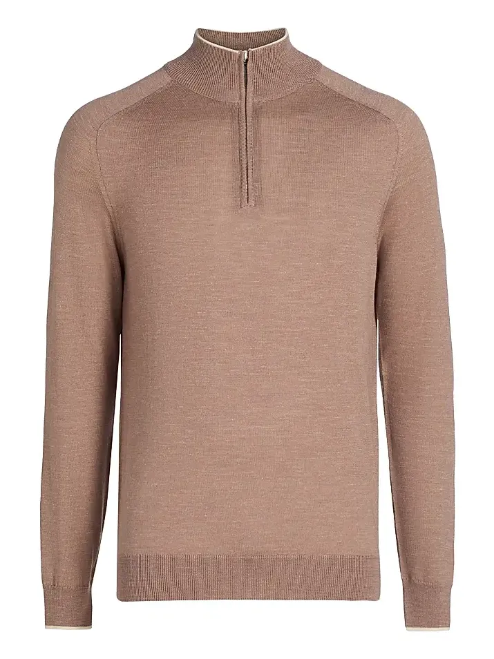 Men's Wool-Blend Quater-Zip Sweater Men's Wool-Blend Quater-Zip Sweater