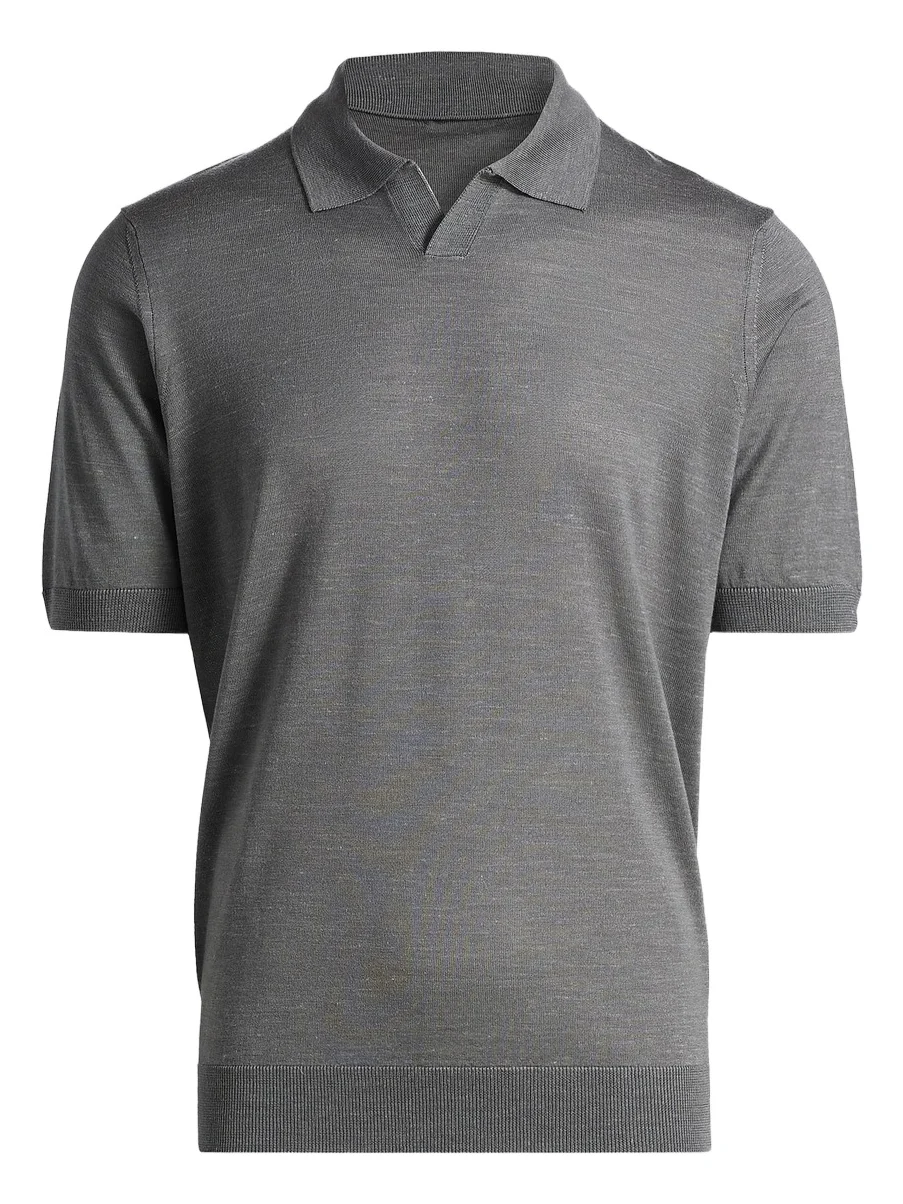 Saks Fifth Avenue Men's Lamar Johnny Collar Short-Sleeve Sweater