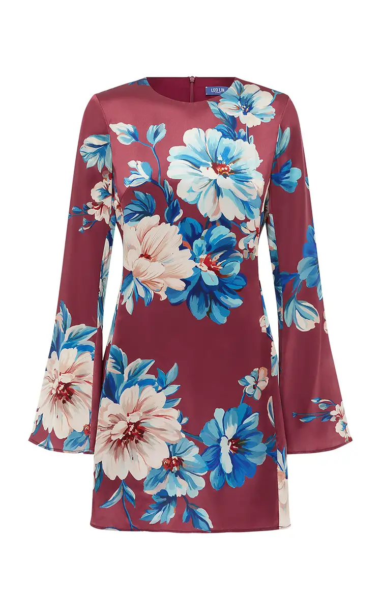 LEO LIN Suzanne Silk Mini Dress