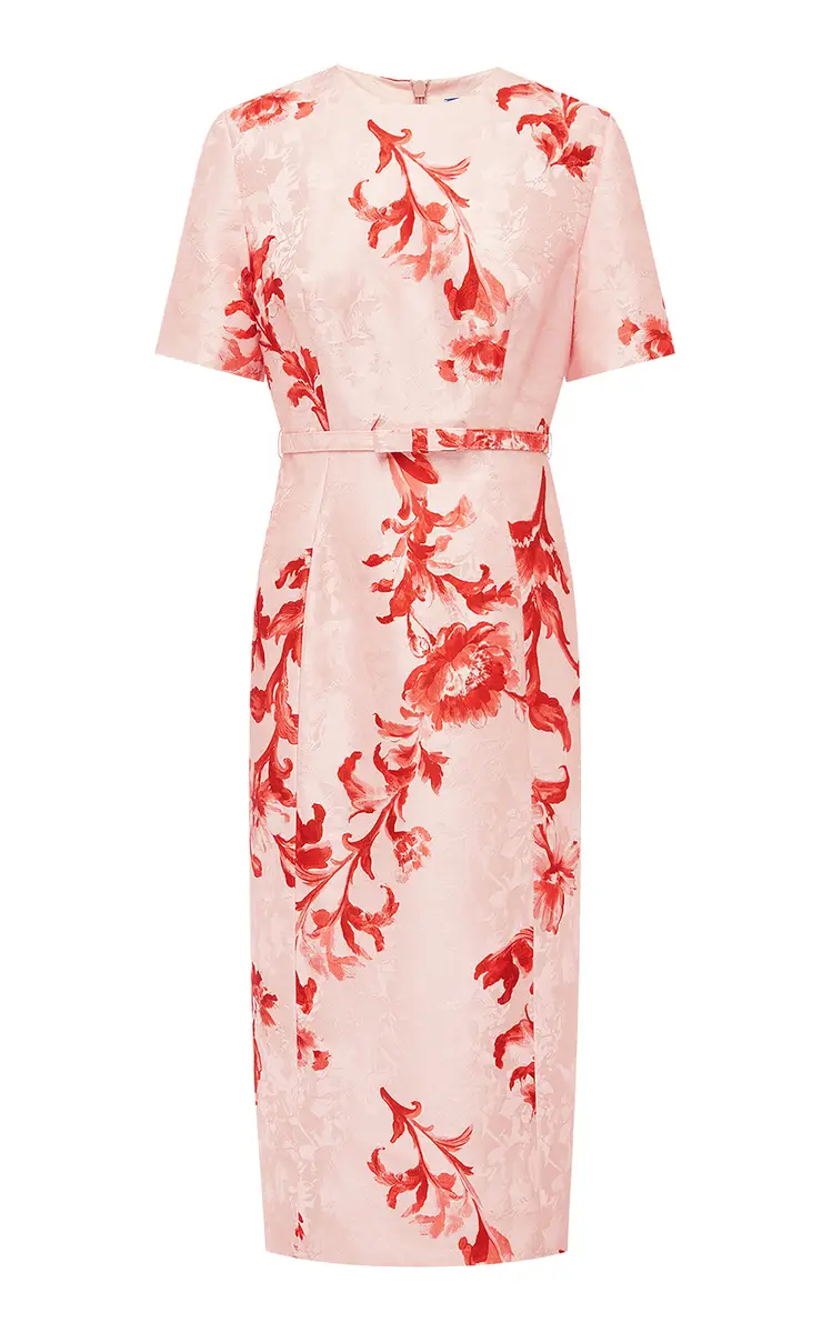 LEO LIN Elizabeth Jacquard Midi Dress