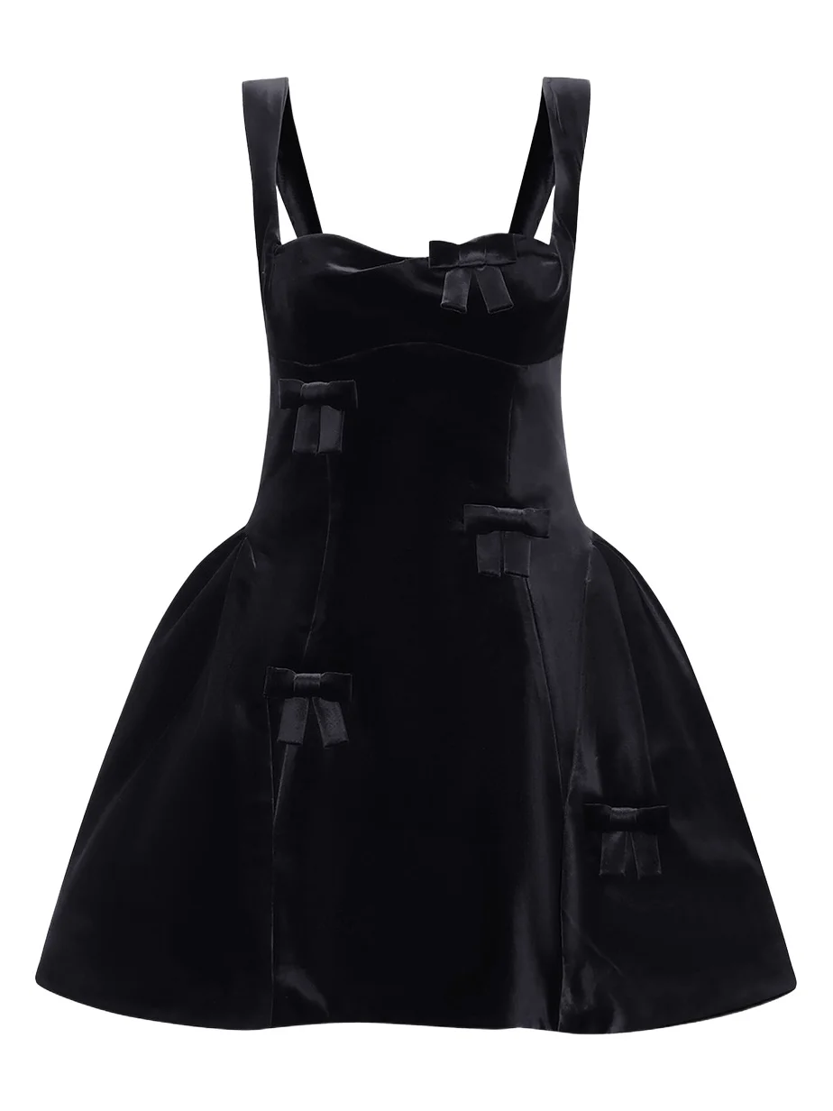 Ariel Bow Velvet Mini Dress Ariel Bow Velvet Mini Dress