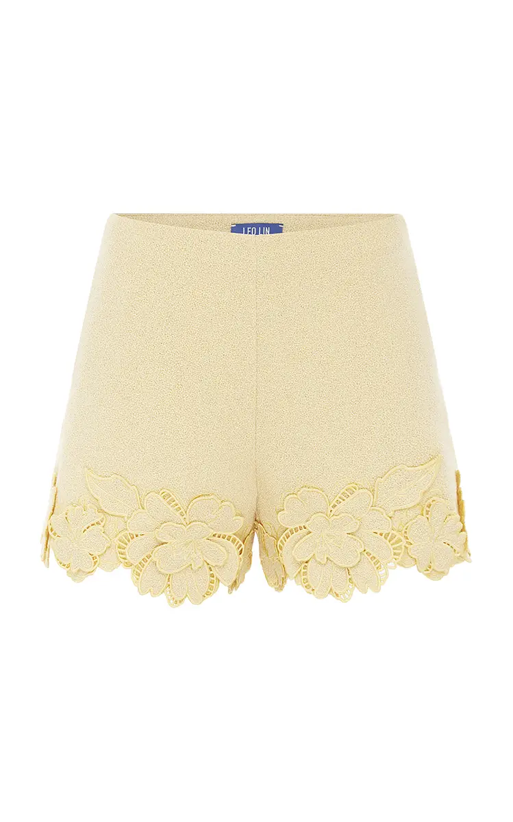 LEO LIN Elle Applique Tweed Shorts