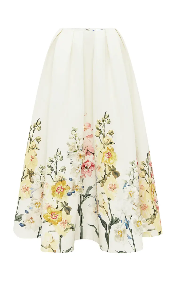 Victoria Embroidered Puff Maxi Skirt Victoria Embroidered Puff Maxi Skirt
