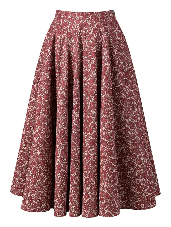 Lena Hoschek Catherine Cotton Blend Midi Skirt