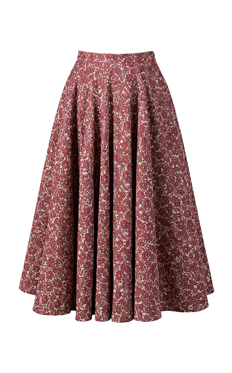 Lena Hoschek Catherine Cotton Blend Midi Skirt