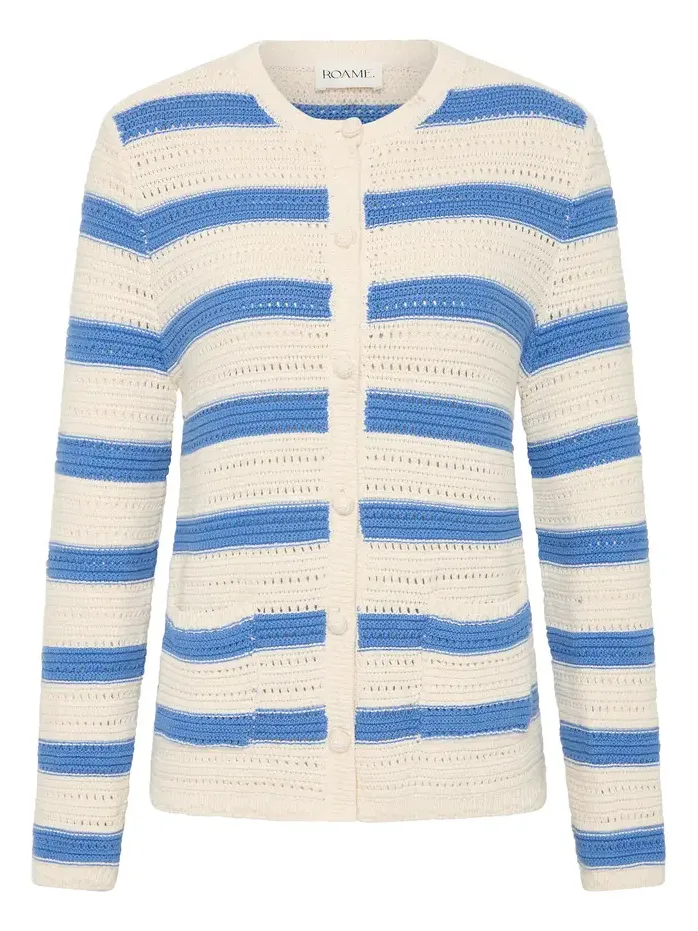 Manon Striped Cotton Knit Cardigan