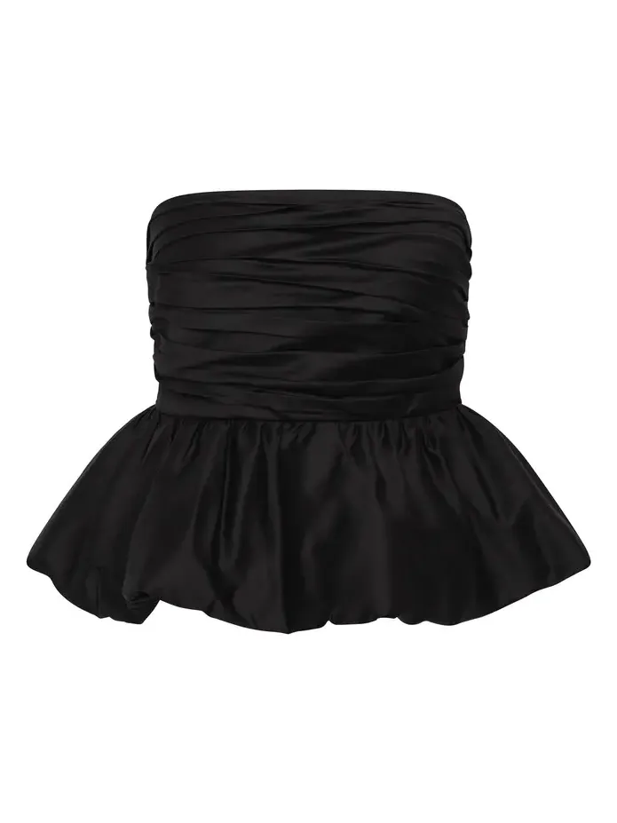 Hazel Strapless Cotton Peplum Top Hazel Strapless Cotton Peplum Top