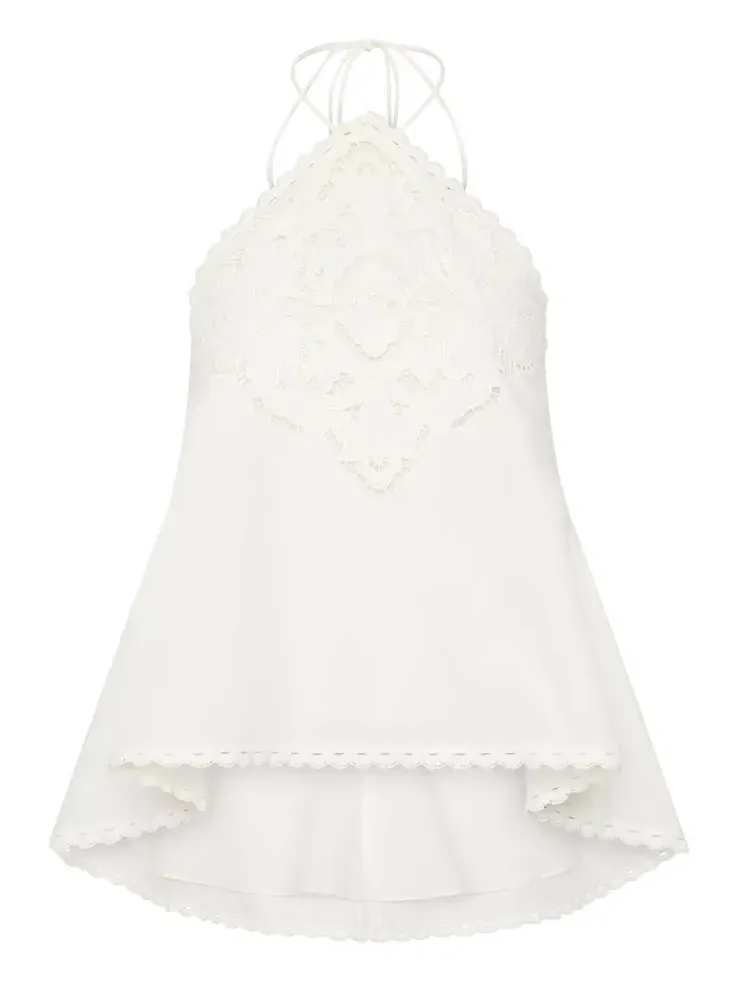 Marianne Broderie Anglaise Cotton Halter Top
