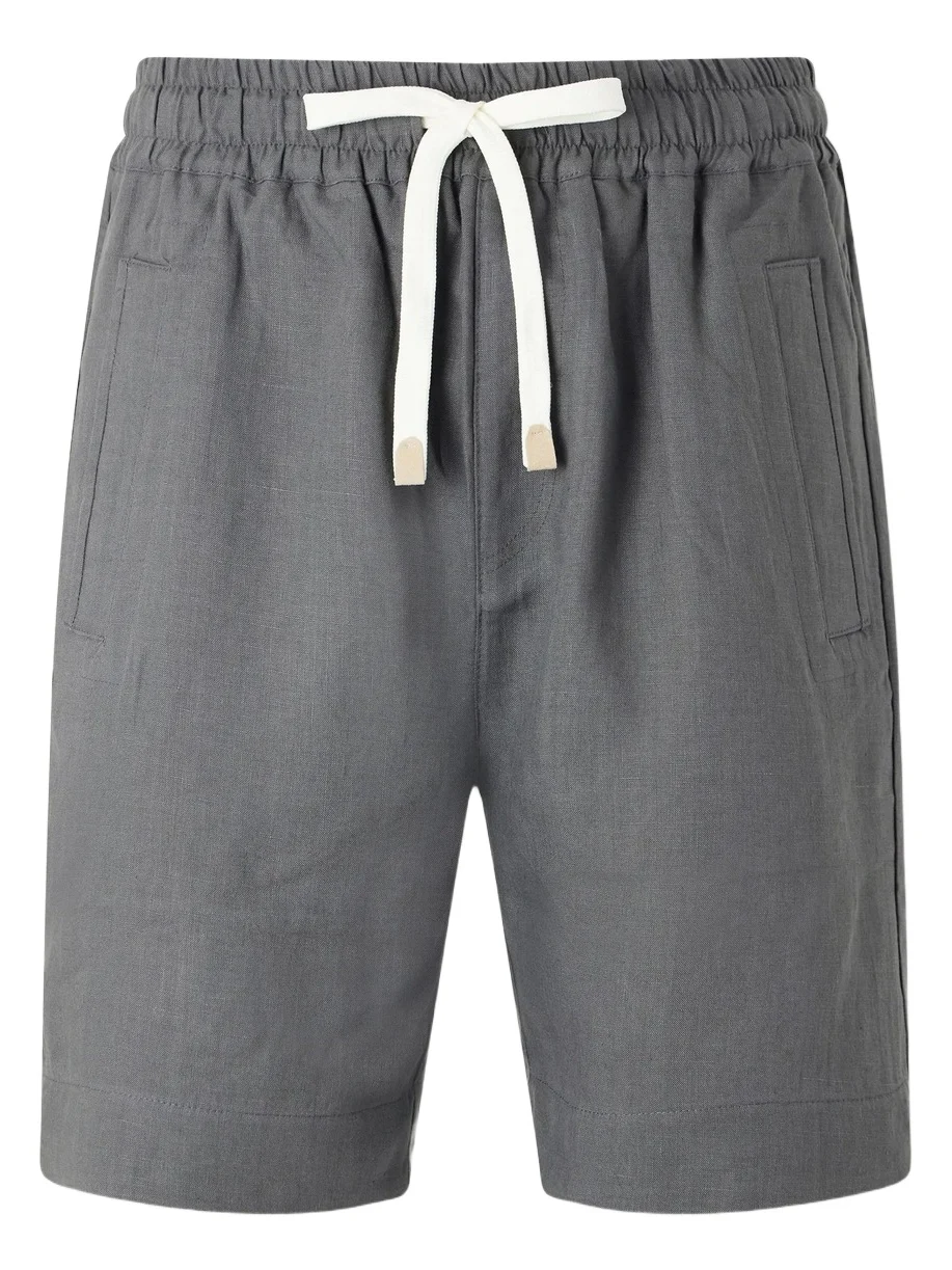 Straight-Leg Linen Shorts - Men Straight-Leg Linen Shorts - Men