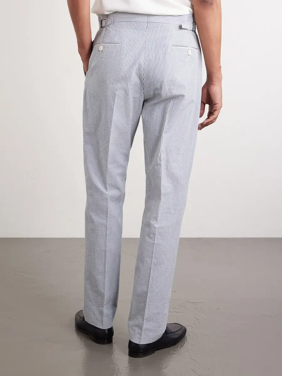 Polo Ralph Lauren Tapered Striped Cotton-Seersucker Trousers - Men | Thumbnail 4