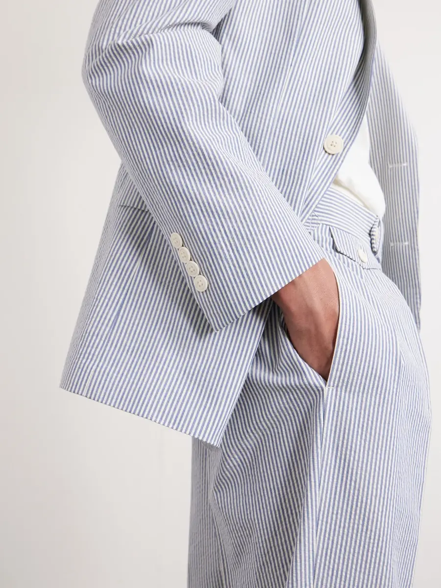 Polo Ralph Lauren Tapered Striped Cotton-Seersucker Trousers - Men | Thumbnail 5