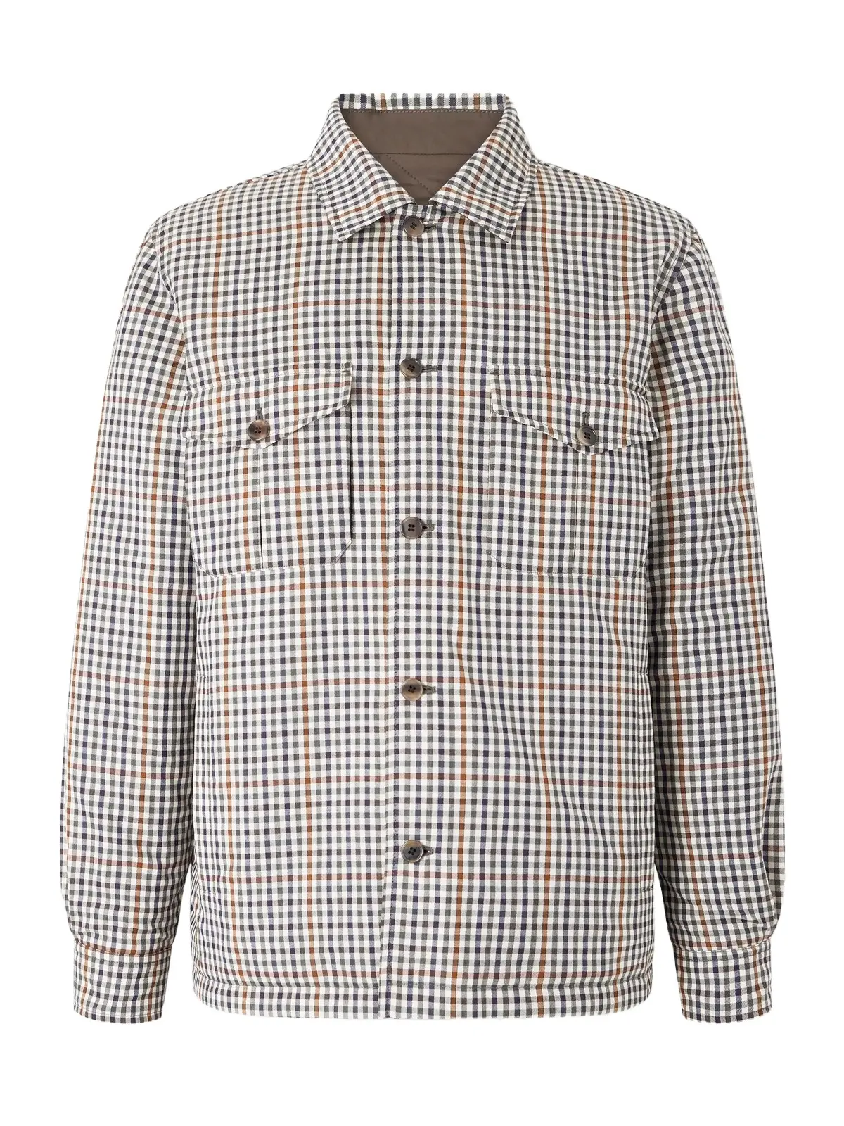 dunhill Reversible Padded Checked Wool Overshirt - Men
