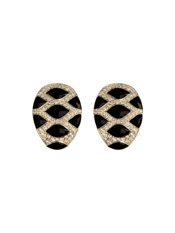 Wish Fine Jewelry 0.99ct Diamond Onyx 14K Gold Snake Print Hoop Earrings