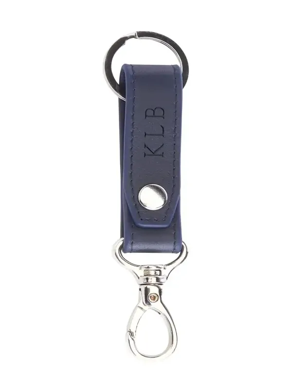 Monogrammed Leather Valet Key Chain, Personalized