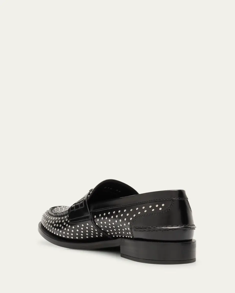 Prada Spazzolato Leather Studded Loafers | Thumbnail 4 Prada Spazzolato Leather Studded Loafers | Thumbnail 4