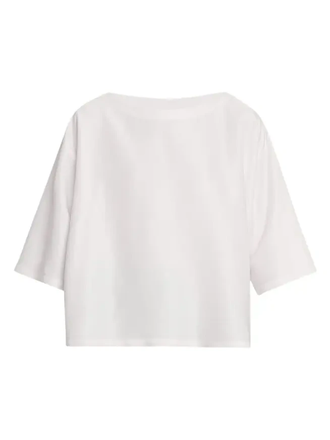 3/4-Sleeve Shimmer Silk Top 3/4-Sleeve Shimmer Silk Top