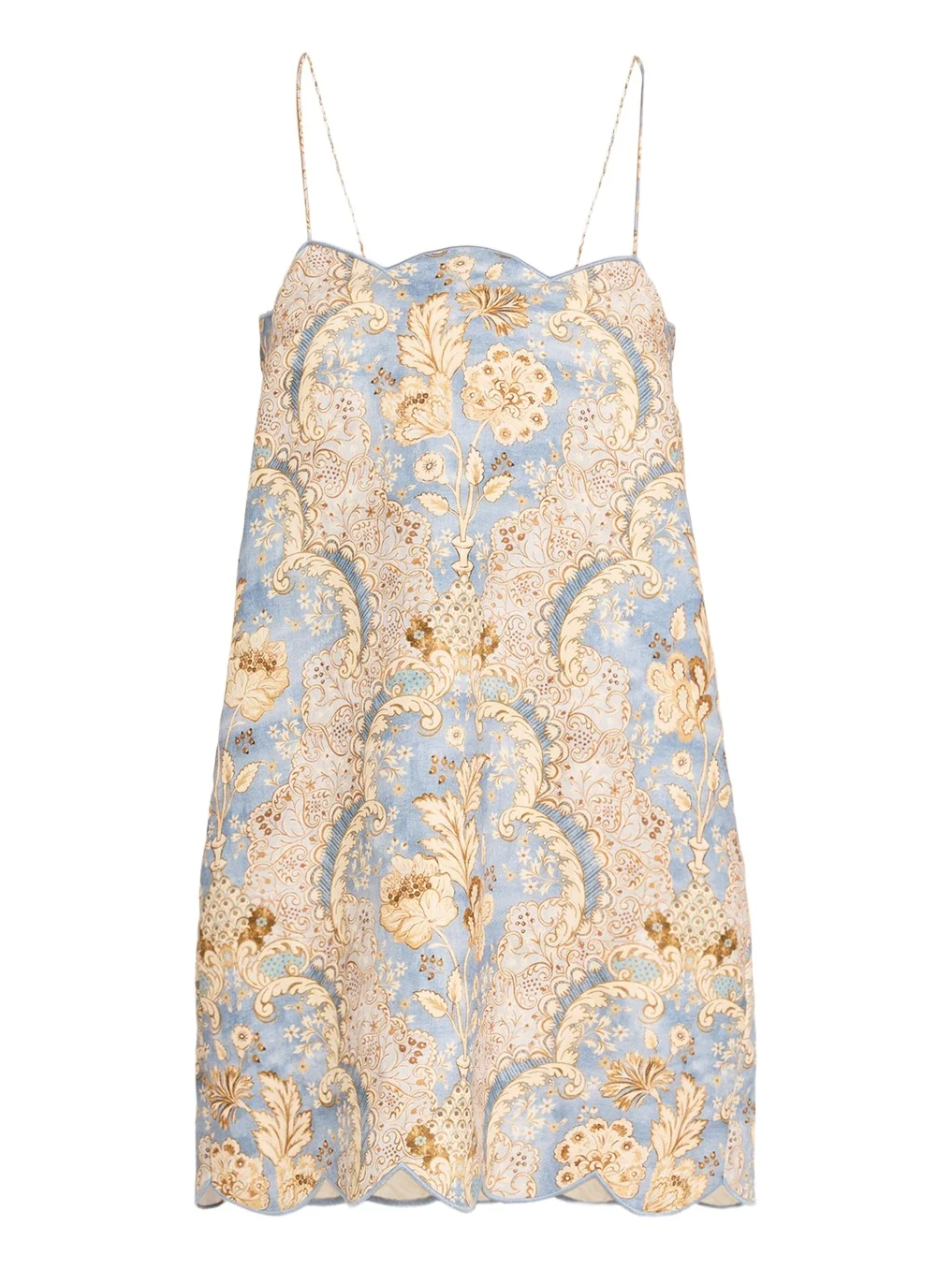 Daylight Scallop Linen Mini Dress Daylight Scallop Linen Mini Dress