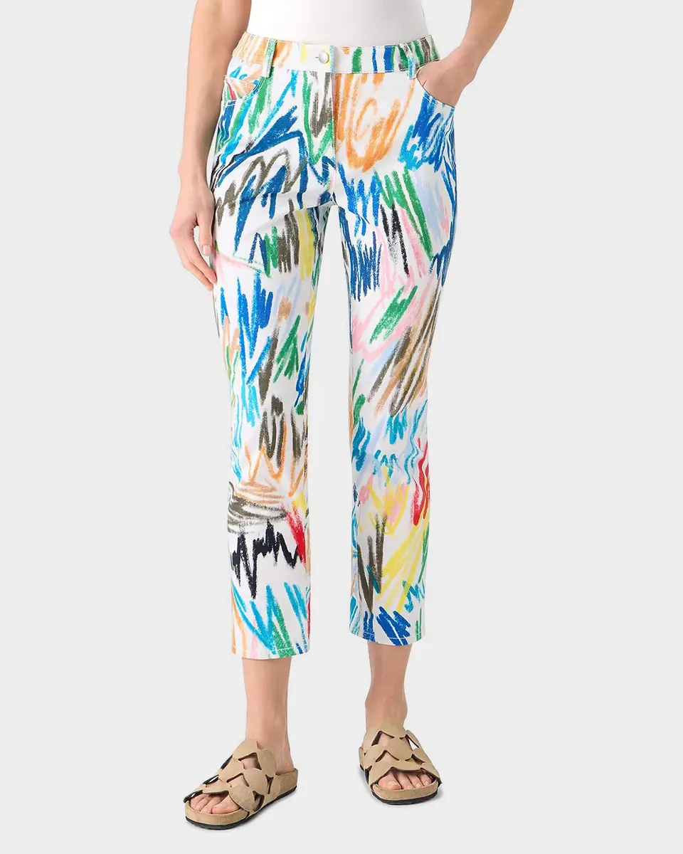 Akris punto Maru Scribble-Print Cropped Slim-Fit Pants | Thumbnail 2