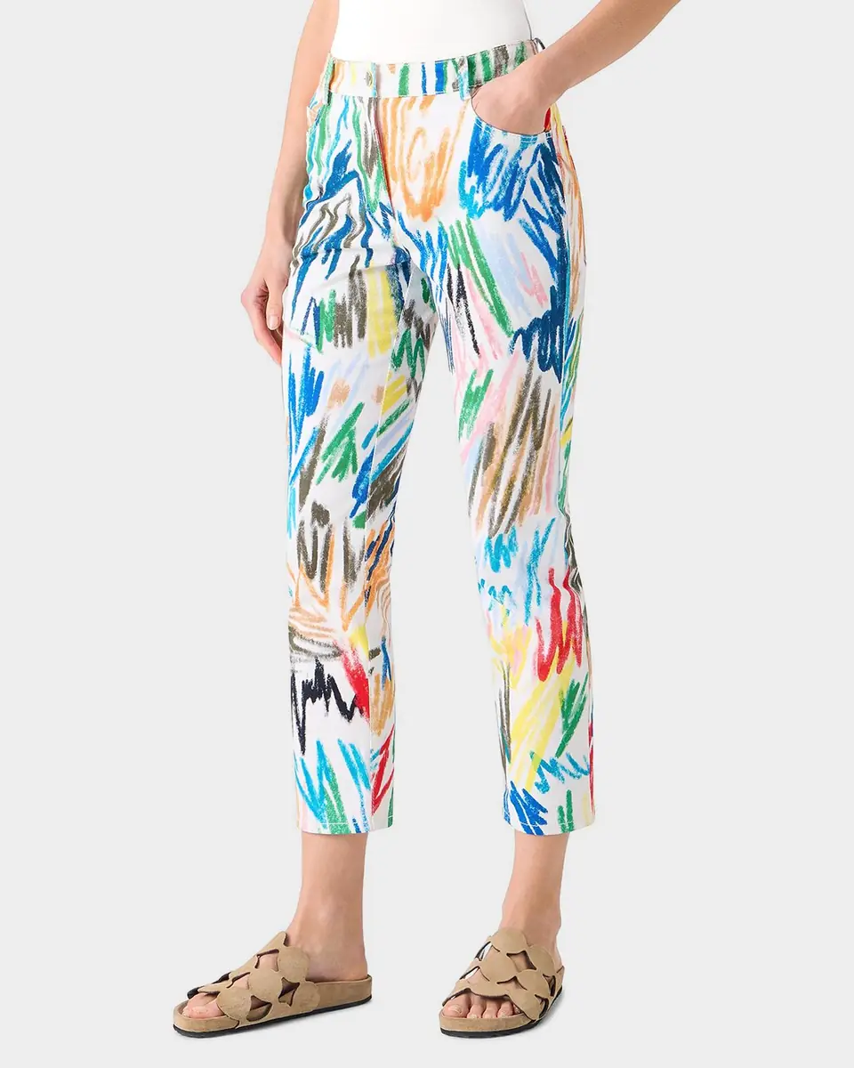 Akris punto Maru Scribble-Print Cropped Slim-Fit Pants | Thumbnail 4