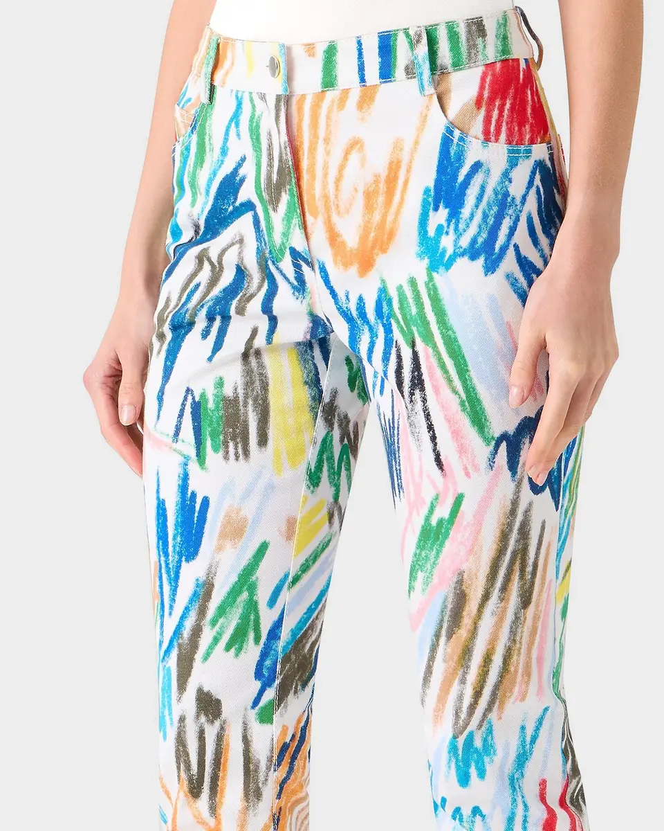 Akris punto Maru Scribble-Print Cropped Slim-Fit Pants | Thumbnail 5