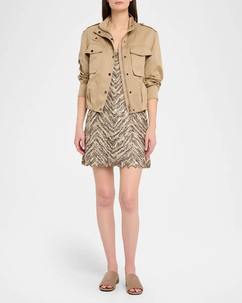 Brunello Cucinelli Chevron Embroidered Sequin Mini Dress | Thumbnail 2 Brunello Cucinelli Chevron Embroidered Sequin Mini Dress | Thumbnail 2