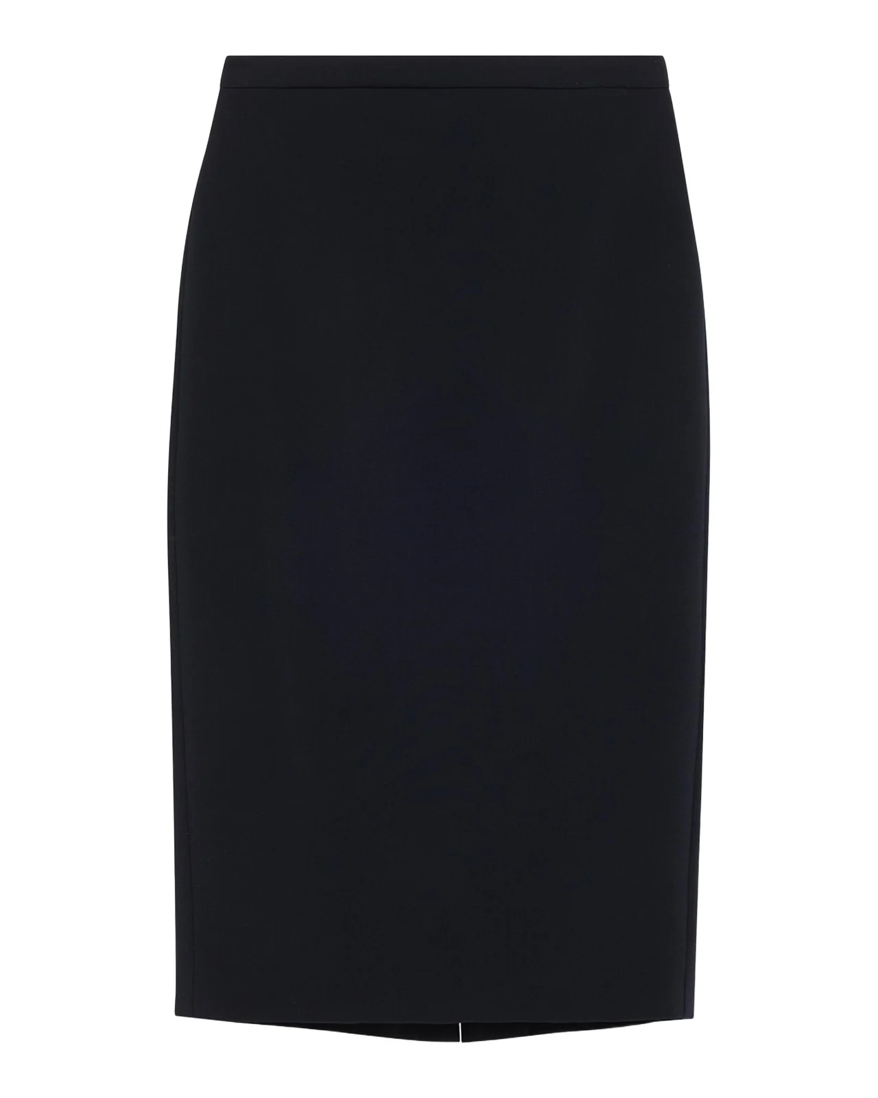 Stretch Wool Midi Pencil Skirt