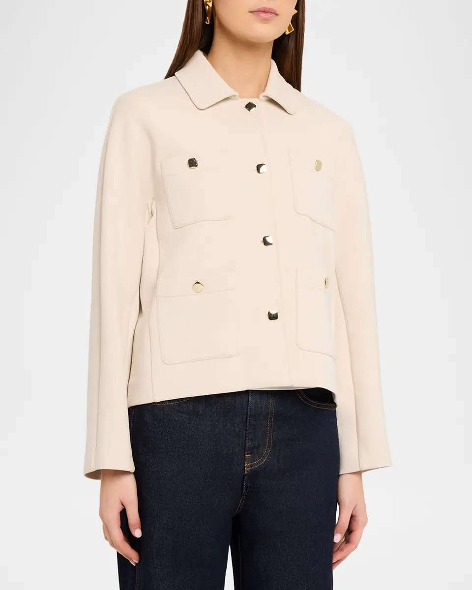 Max Mara Armonioso Scuba Jersey Boxy Jacket | Thumbnail 4