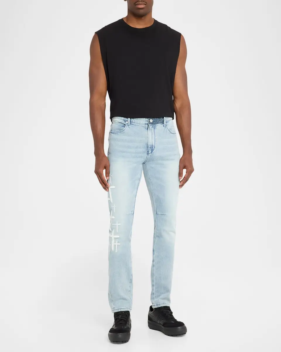 RTA Men's Bryant Skinny Jeans in Coastal Drift Cross Patch | Thumbnail 2 RTA Men's Bryant Skinny Jeans in Coastal Drift Cross Patch | Thumbnail 2