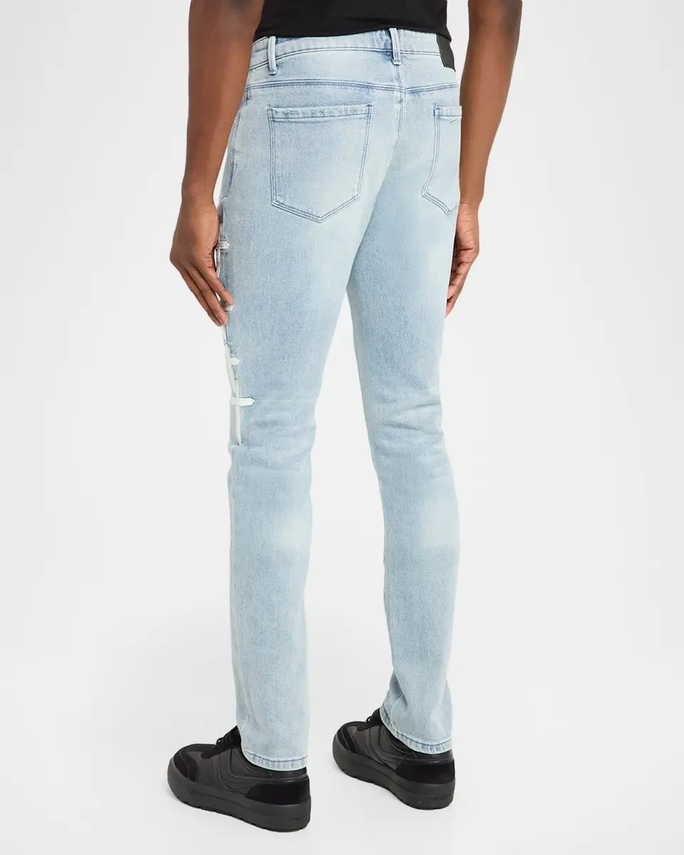 RTA Men's Bryant Skinny Jeans in Coastal Drift Cross Patch | Thumbnail 3 RTA Men's Bryant Skinny Jeans in Coastal Drift Cross Patch | Thumbnail 3