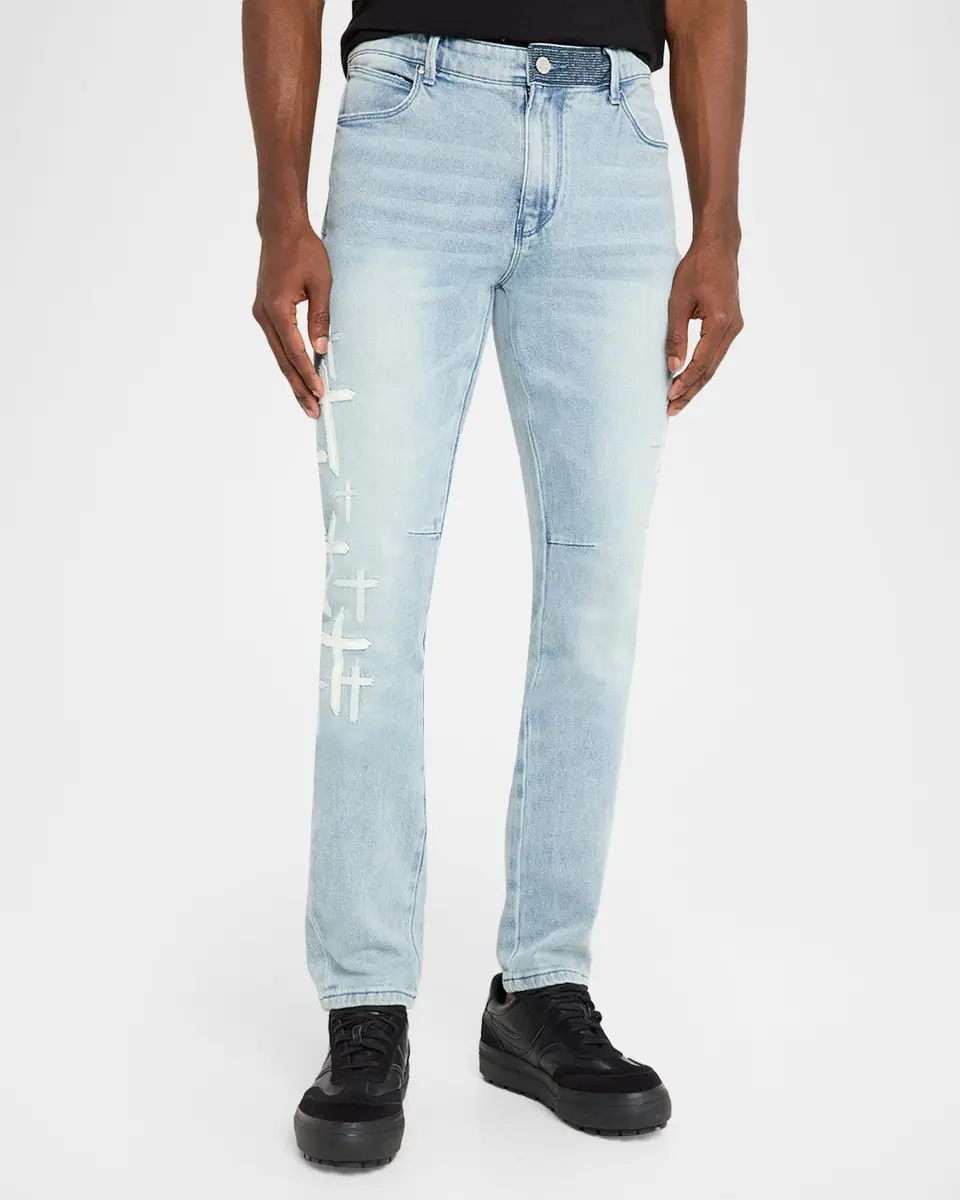 RTA Men's Bryant Skinny Jeans in Coastal Drift Cross Patch | Thumbnail 4 RTA Men's Bryant Skinny Jeans in Coastal Drift Cross Patch | Thumbnail 4