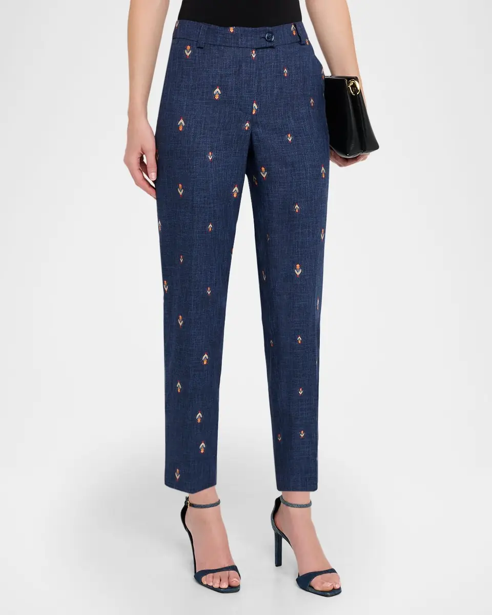 Maison Common Abstract Jacquard Signature Straight-Leg Ankle Trousers | Thumbnail 4 Maison Common Abstract Jacquard Signature Straight-Leg Ankle Trousers | Thumbnail 4