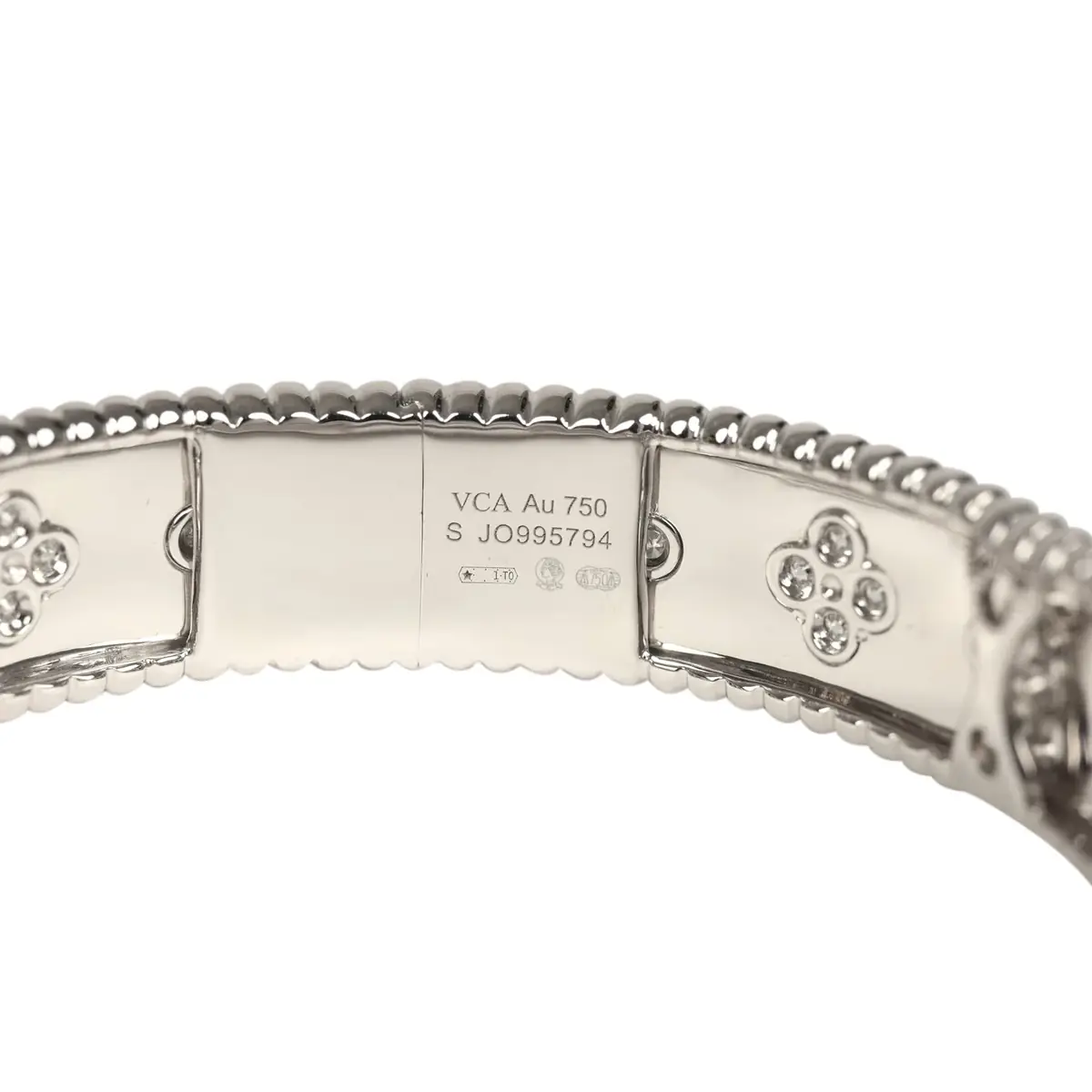 Van Cleef & Arpels Van Cleef & Arpels Small Perlee Diamond Bracelet 18K White Gold Hardware & Diamonds | Thumbnail 7