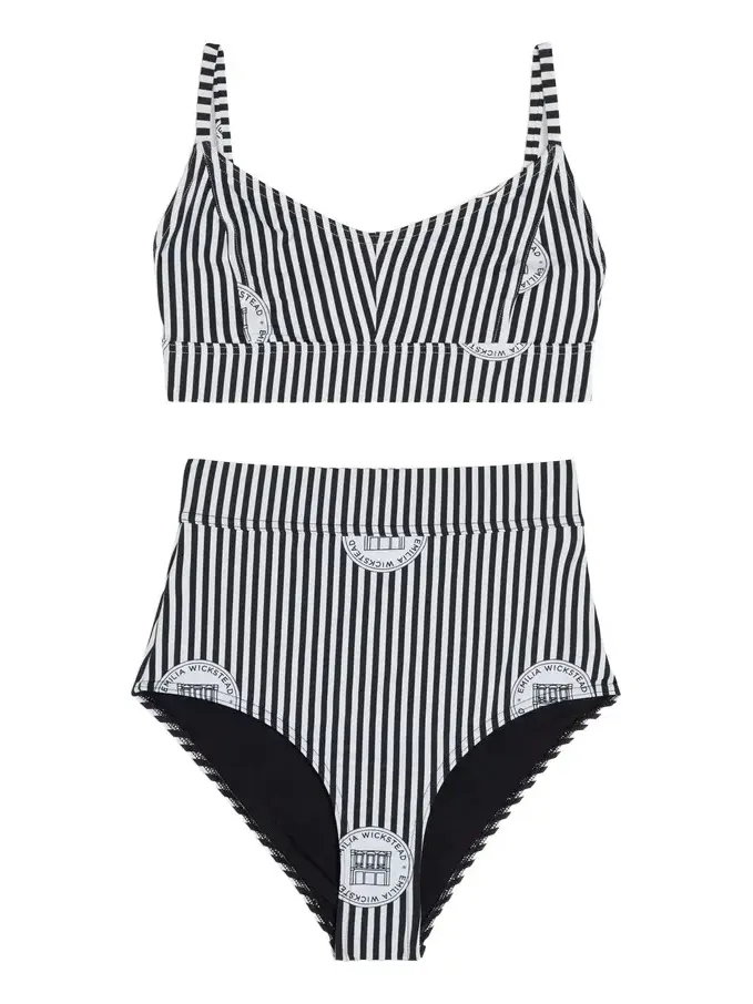 Pia Bikini Monogram Striped Pia Bikini Monogram Striped