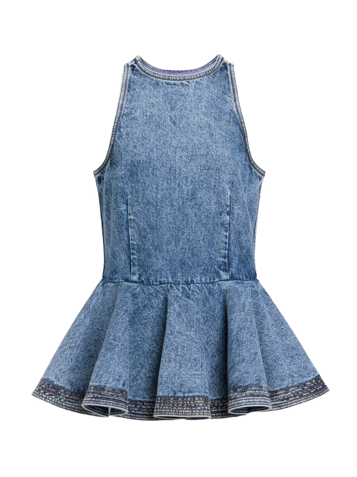 Denim Peplum Top