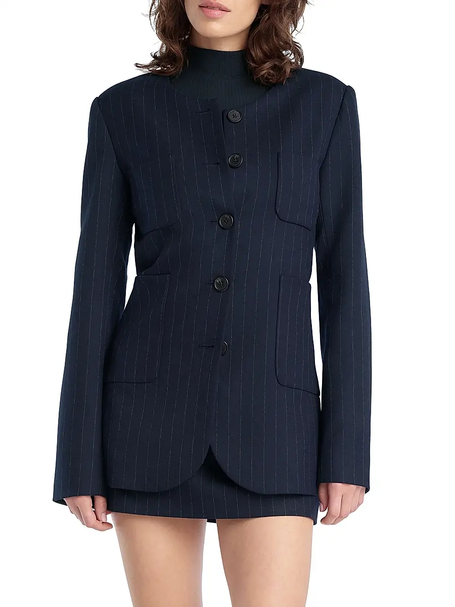Favorite Daughter Women's The Busy Woman Pinstriped Blazer | Thumbnail 2