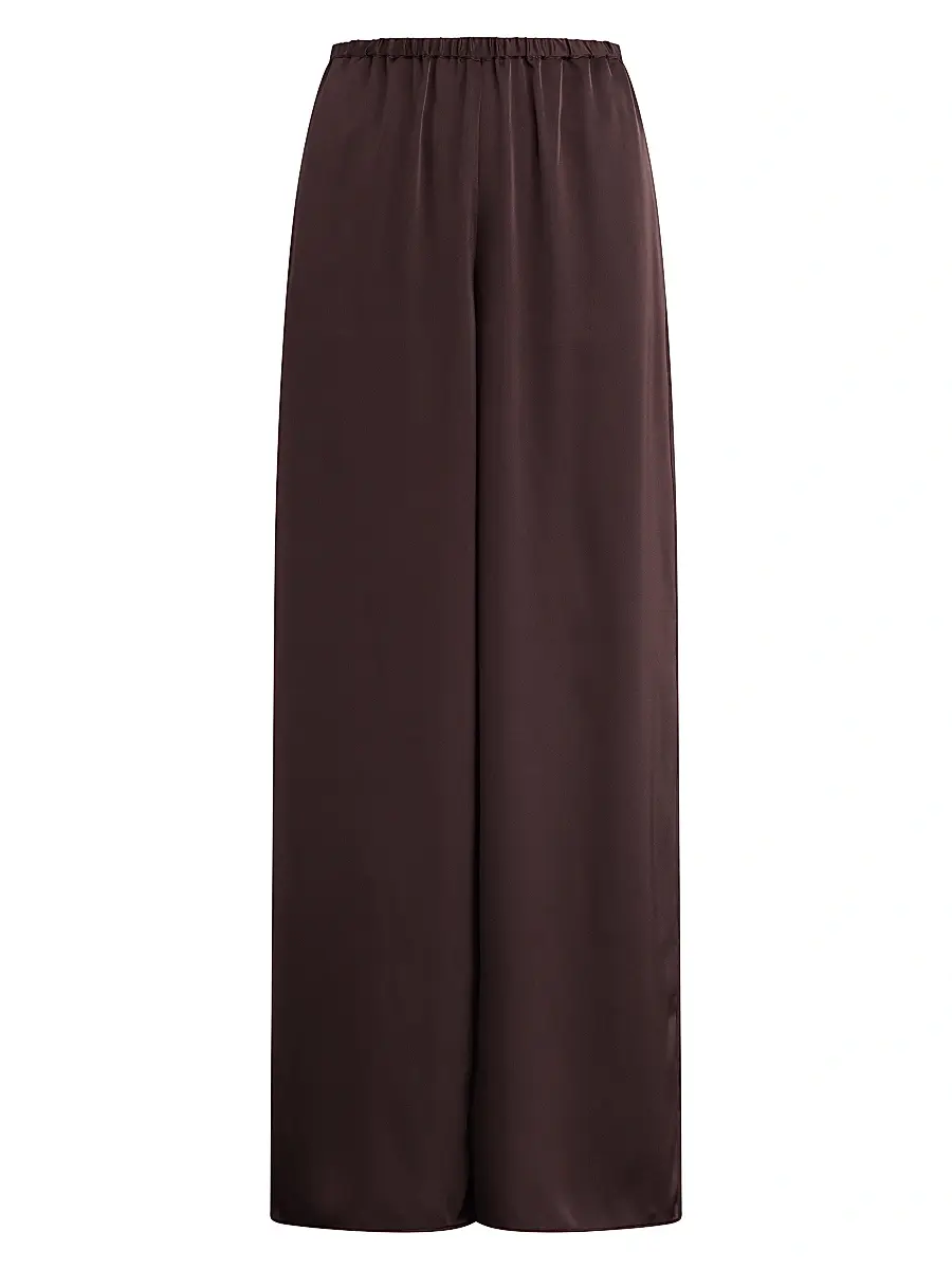 Favorite Daughter Women's The Everything Satin Wide-Leg Pants - Espresso | Image 1 Favorite Daughter Women's The Everything Satin Wide-Leg Pants - Espresso | Image 1
