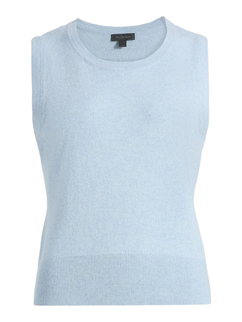 Women's Rib-Knit Cashmere Sleeveless Sweater