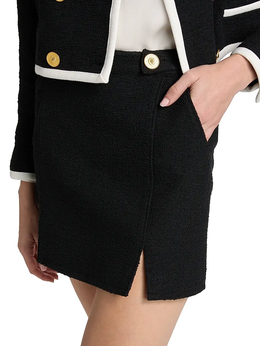 L'Agence Women's Nelina Cotton-Blend Tweed Miniskirt | Thumbnail 6