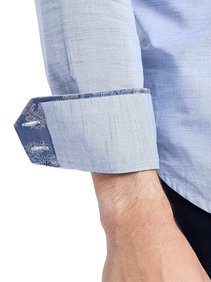 Robert Graham Men's Avondale Woven Chambray Cotton Shirt | Thumbnail 6 Robert Graham Men's Avondale Woven Chambray Cotton Shirt | Thumbnail 6