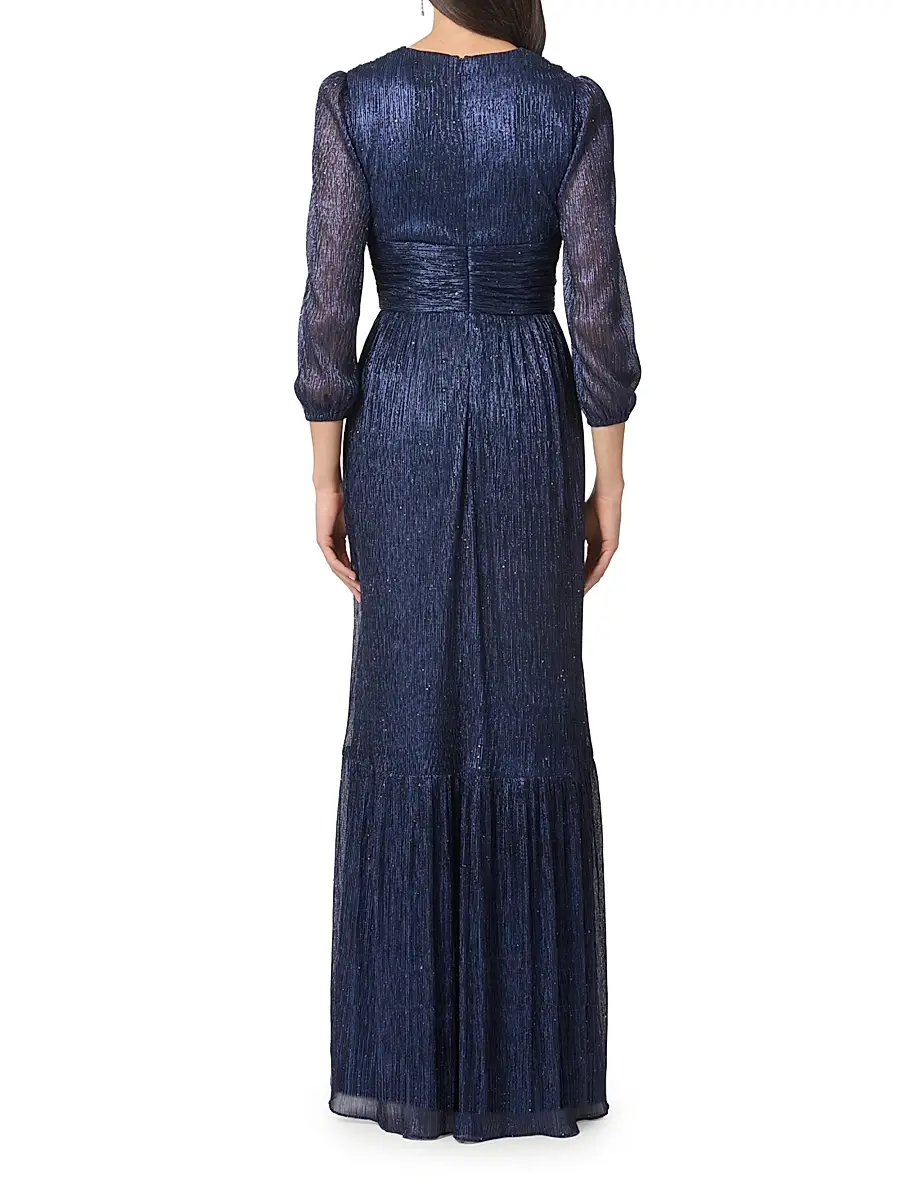 Shoshanna Women's Venus Ruffled Metallic A-Line Gown | Thumbnail 3 Shoshanna Women's Venus Ruffled Metallic A-Line Gown | Thumbnail 3