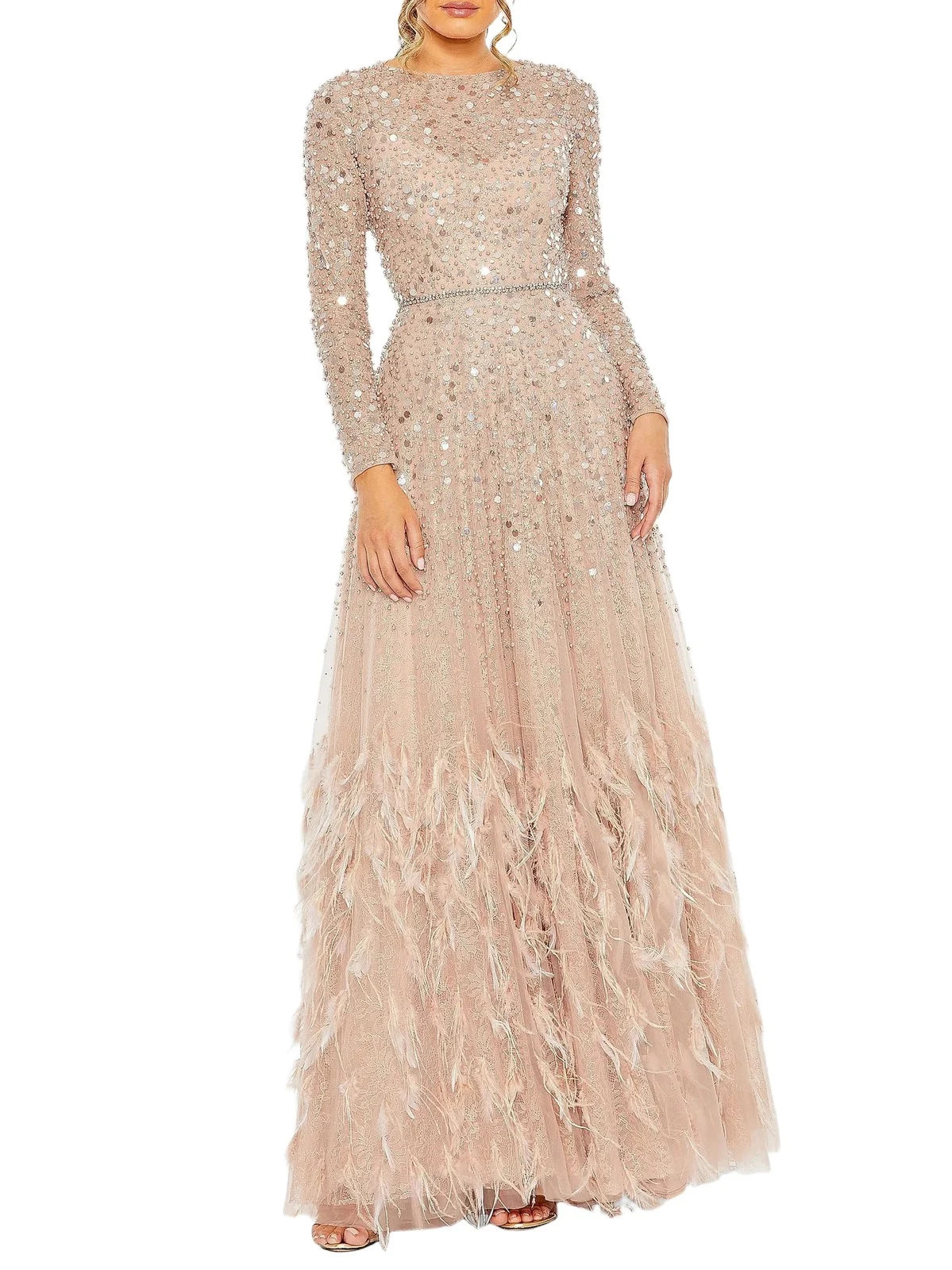 Mac Duggal Women's Petite Sequin-Embellished Fit & Flare Gown - Dusty Rose