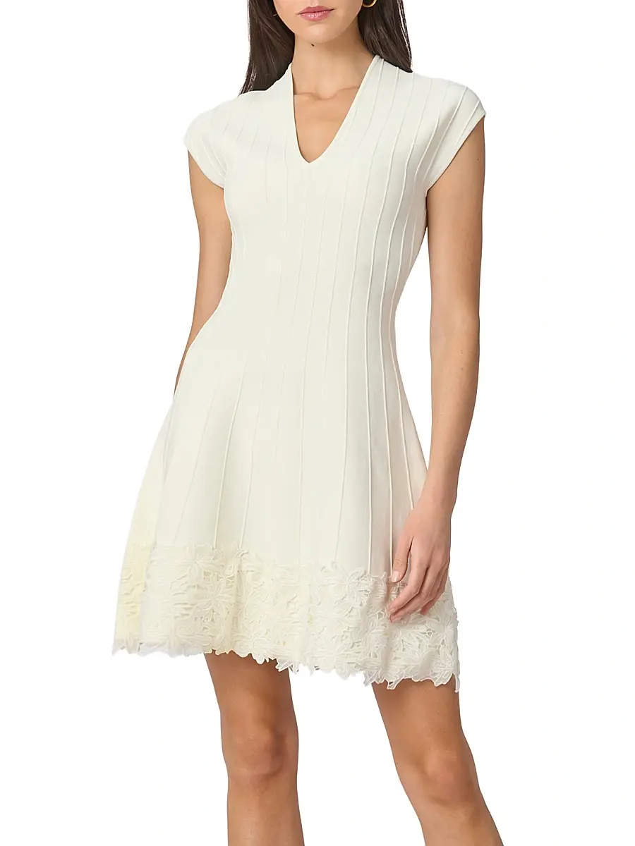 Shoshanna Women's Azalea Ottoman-Knit Minidress | Thumbnail 2 Shoshanna Women's Azalea Ottoman-Knit Minidress | Thumbnail 2