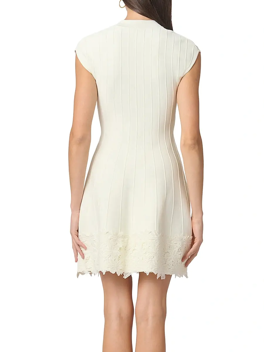 Shoshanna Women's Azalea Ottoman-Knit Minidress | Thumbnail 3 Shoshanna Women's Azalea Ottoman-Knit Minidress | Thumbnail 3